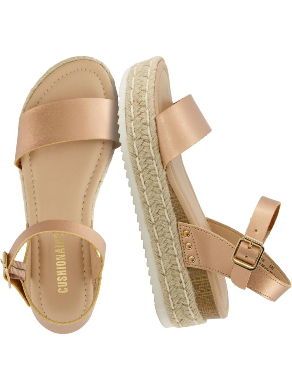 Comfortable Espadrille Platform Sandals for Women, Adjustable Ankle Strap